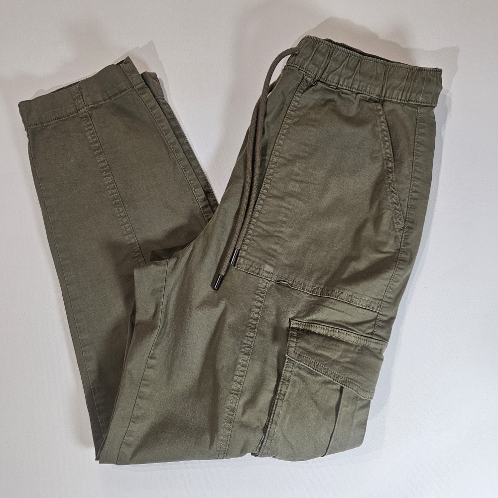 Nicole Miller Cargo Pants Womens Sz 4 Olive Green High Rise Gorpcore Loungewear